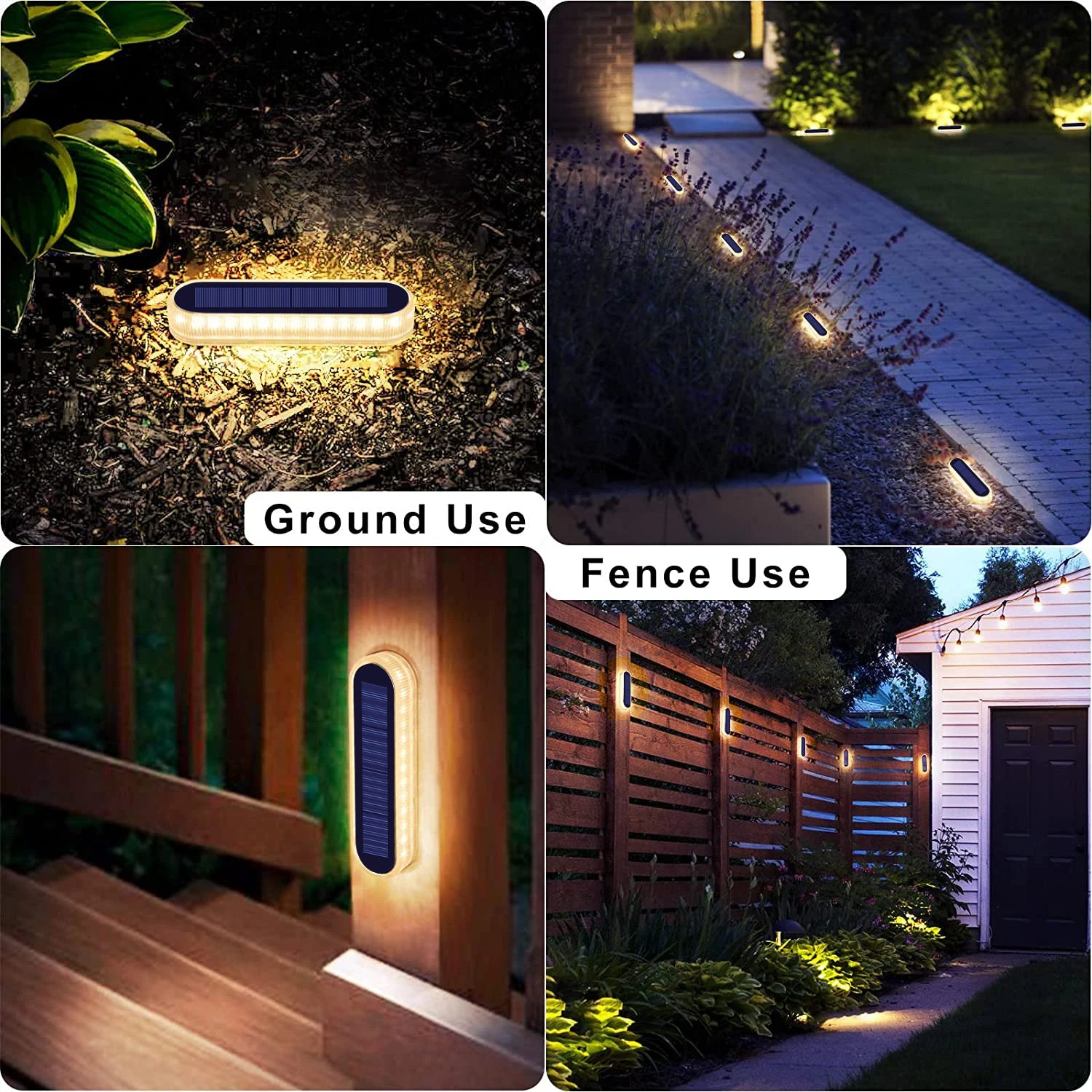 Quality Solar Step Lights Waterproof IP68 Warm White LED Path Lights Solar Powered Light Bar for Stairs Driveway Walkway Dock