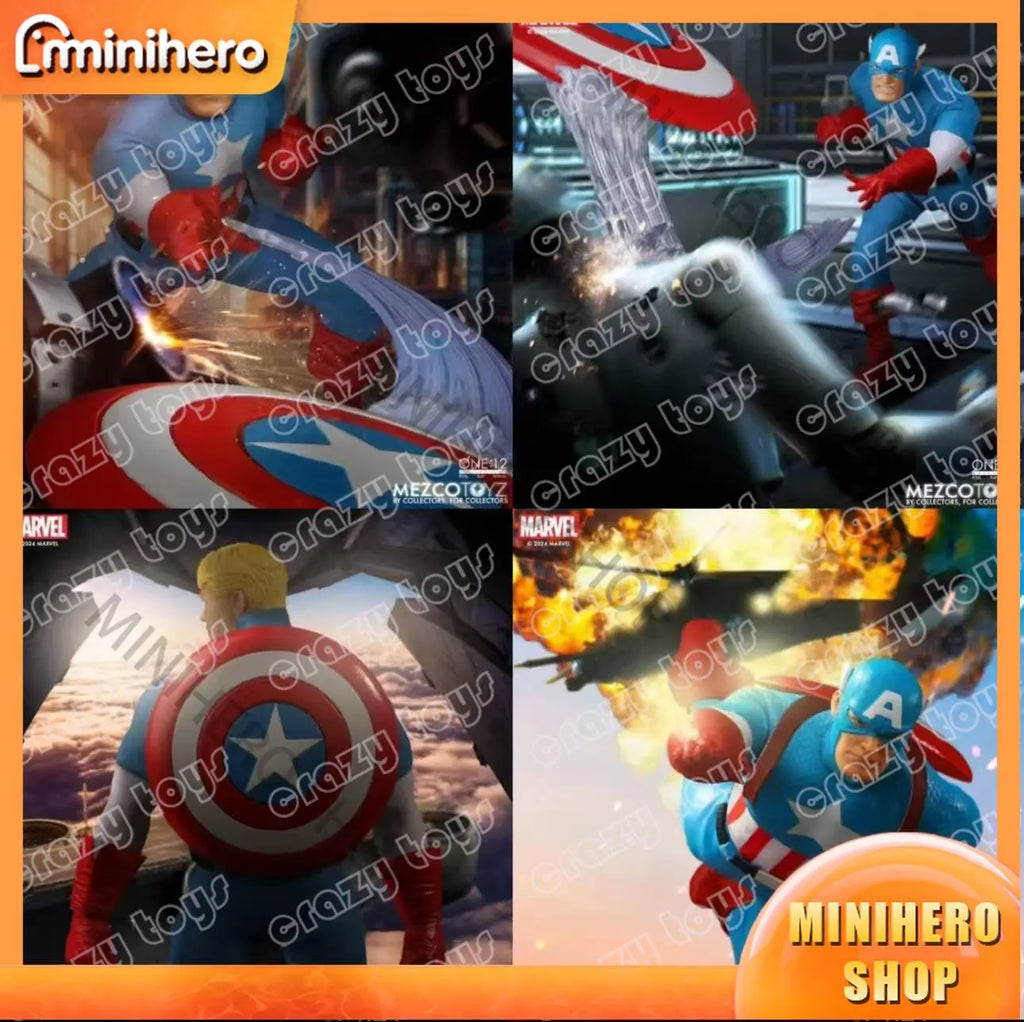 In Stock Mezco Ant ONE 12 Inch Silver Age Captain America Action Figure 1/12 Scale Collectible Toy for Adults Kids Fans Gift