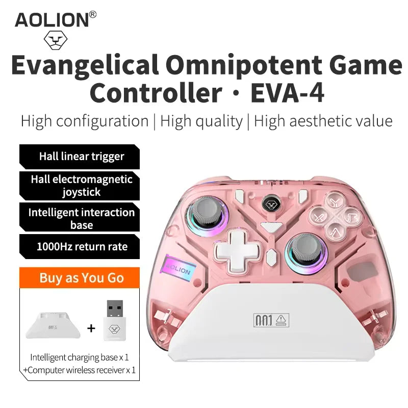 Aolion K20 Wireless Bluetooth Game Controller Gamepad With Hall Rocker Magnetic Replacement Shell For PC/NS/Android/IOS