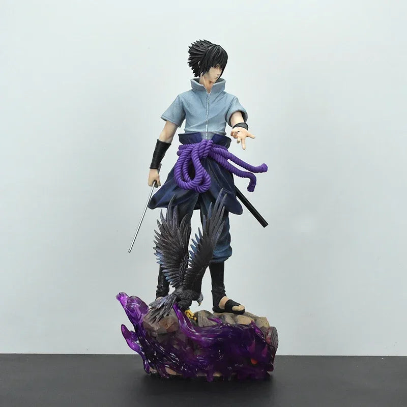 27cm Anime Uchiha Sasuke Statue Naruto Fighting Figurs GK Uzumaki Figures Shippuden Model PVC Collection Model Perimeter Toys