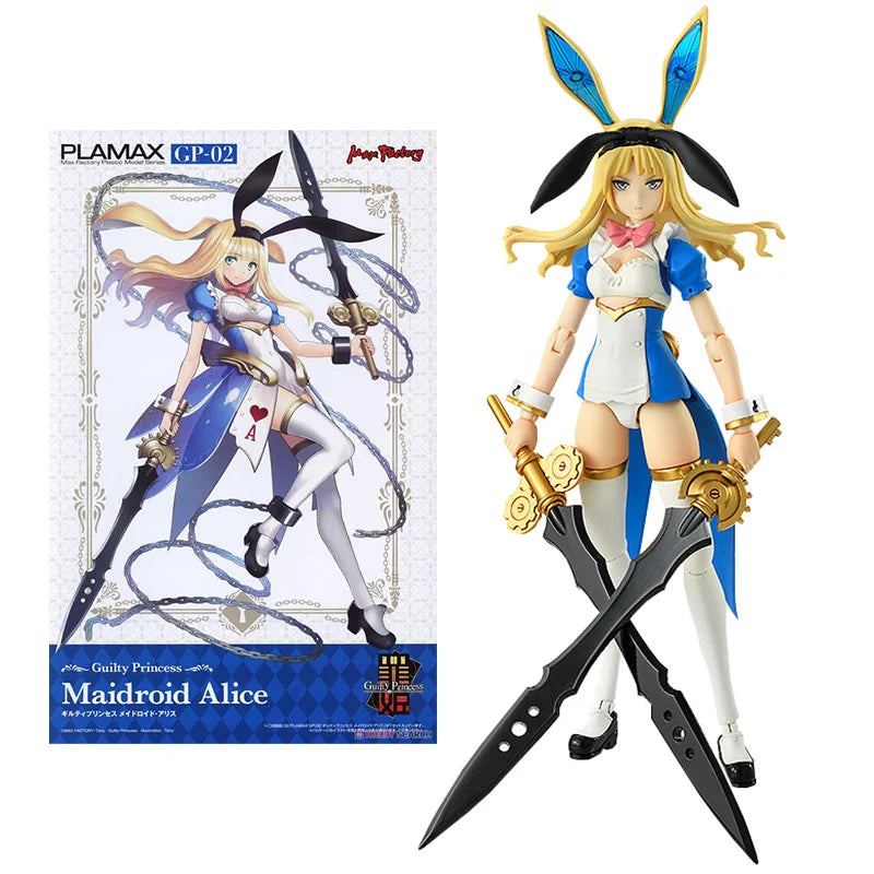 Genuine Mobile Suit Girl Action Figure Plamax Guilty Princess Maidroid Alice Movable Model Anime Action Figure Toys for Children