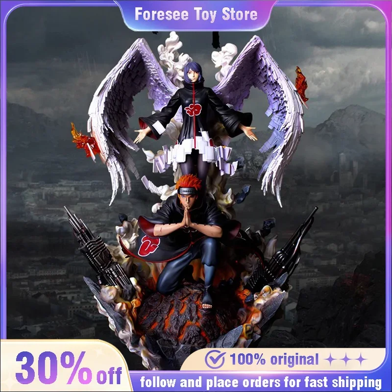 39cm Akatsuki Konan Pain NARUTO Animation Peripherals Peace PVC Model Large Statue Craft Ornaments Figure Cool Toy Collections