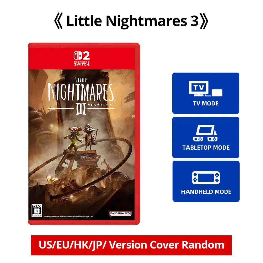 Nintendo Switch 2 Little Nightmares 3 Games Deals 100% New Original Physical Game Card Support 1-2 Players for Nintendo Switch 2