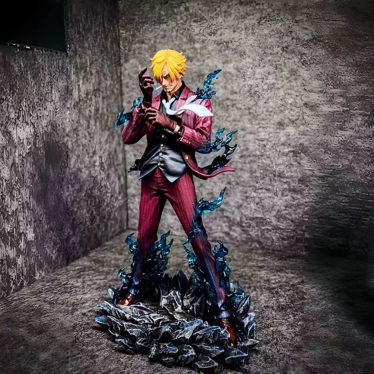 25cm/9.8inch Anime One Piece Figures Smoking Sanji Figurine Devil Foot Statue Pvc Collection Kids Toys Decoration Birthday Gifts