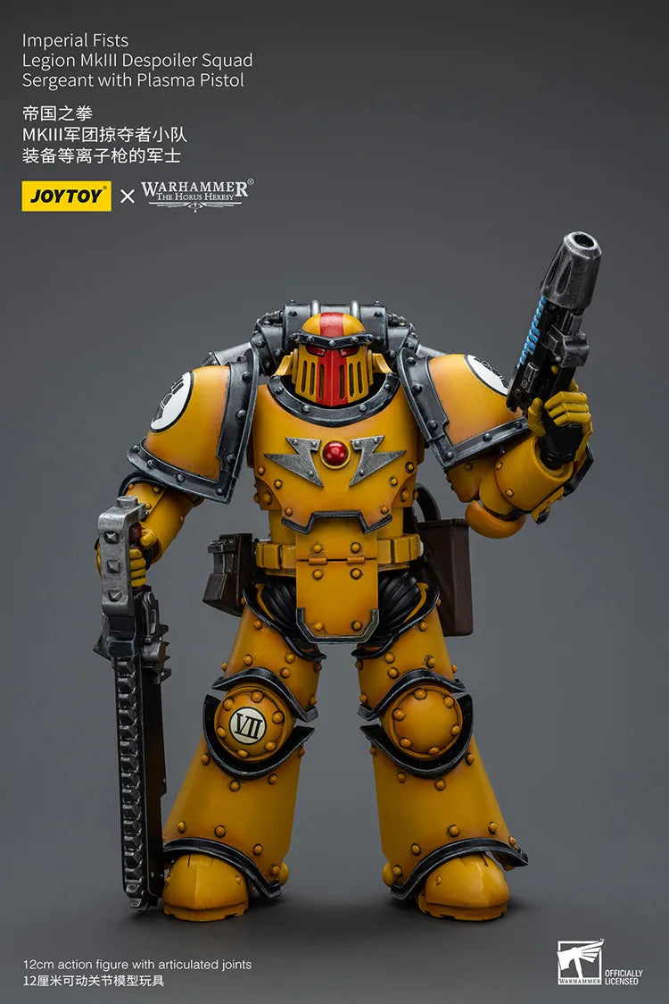 JOYTOY Warhammer „The Horus Heresy“ Imperial Fists Legion MkIII Despoiler Squad Sergeant mit Plasmapistole Actionfigur Puppe