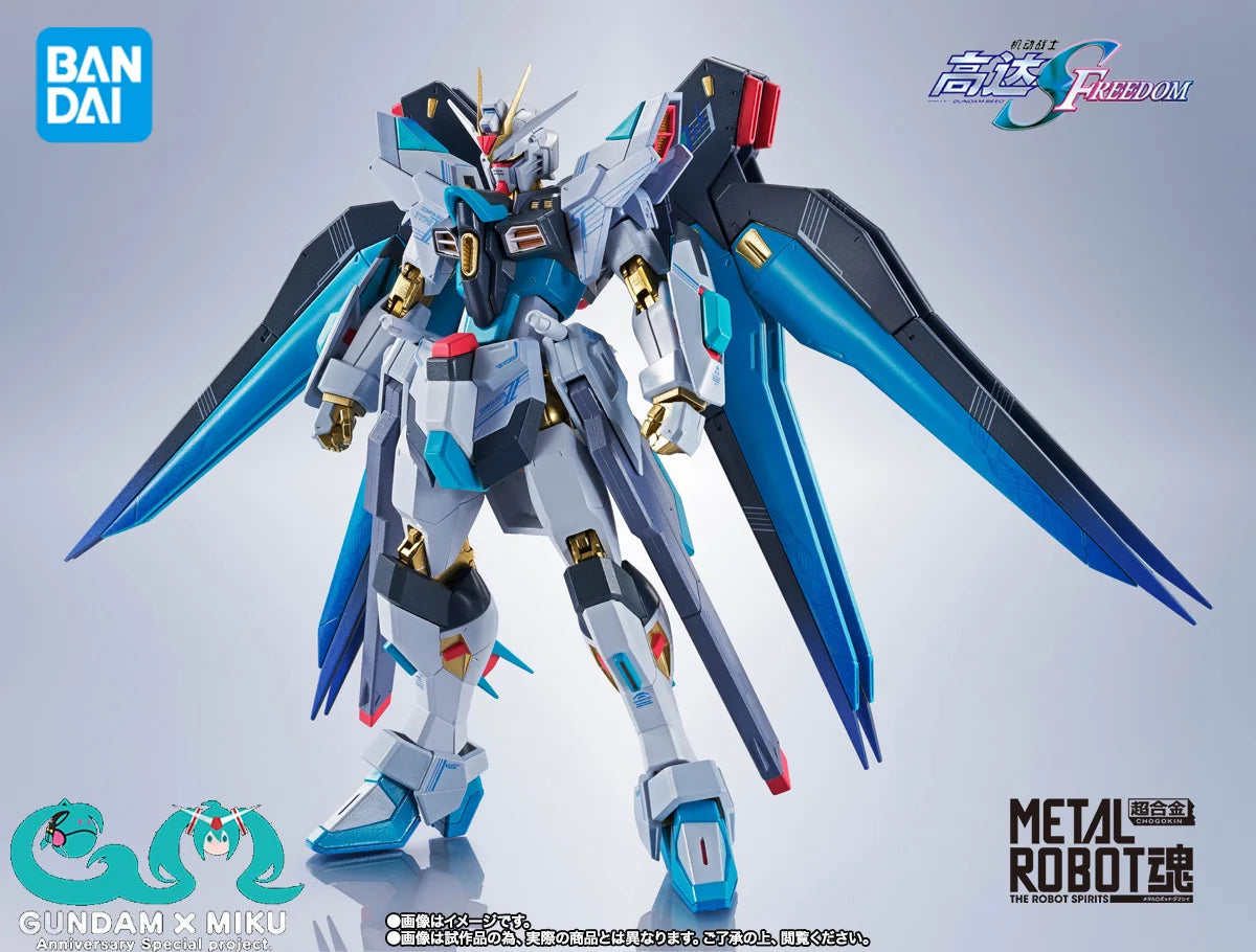 In stock Bandai Mobile Suit Gundam SEED FREEDOM METAL ROBOT SPIRITS SIDE MS Strike Freedom Gundam Type-2 [Hatsune Miku Ver.]