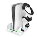Ps5 Vertical Stand Vr Controller Charging Station 2 Cooling Fan 2 Headset Holder Base for Playstation 5 VR Console Accessories