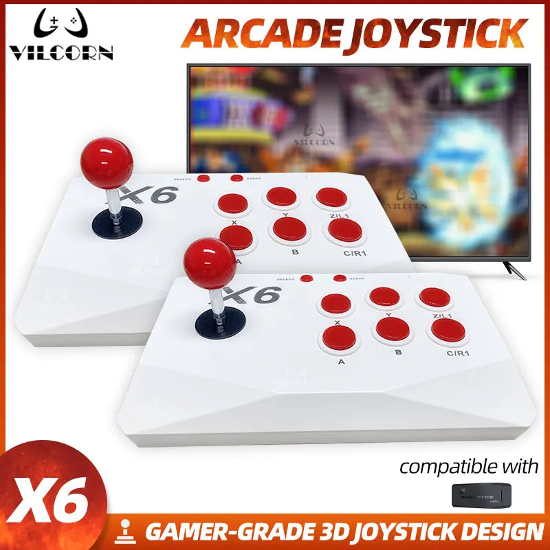 1PCS/2PCS Wireless Arcade Gamepad For M8 Retro Game Stick Rocker Arcade Joystick with 2.4Ghz Receiver Game Controller
