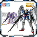 Bandai Original MG 1/100 XXXG-00W0 Wing Gundam Zero EW Ver.Ka Anime Action Figure Collectible Assembly Model Toys Gift Children