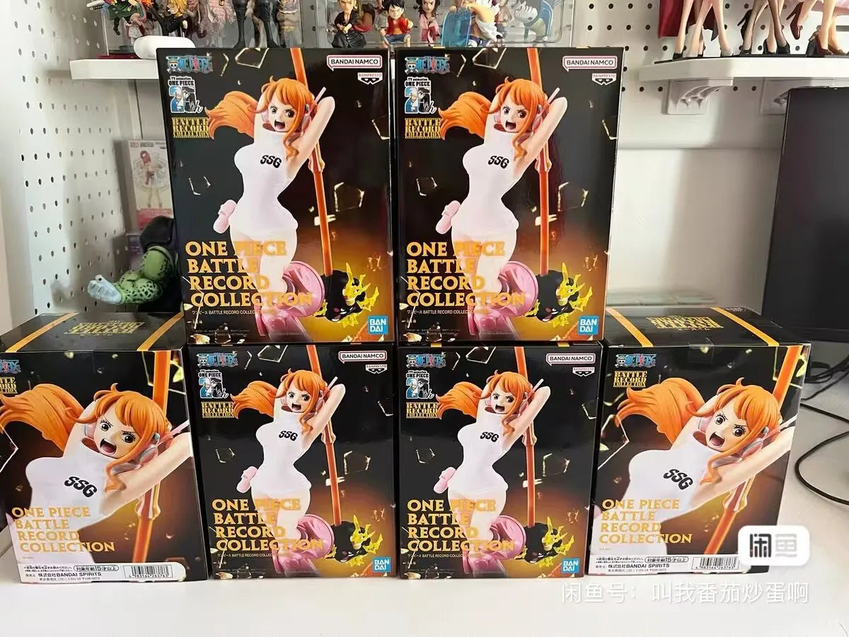 Original Bandai One Piece Battle Record Collection Nami Zeus Kawaii Anime Figure PVC Model Collectible Toys Gift 15Cm