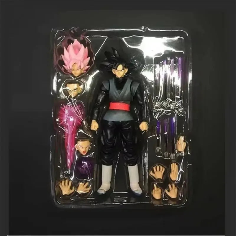 Нова 14см аниме Dragon Ball Black Goku Zamasu екшън фигурка Super Saiyan филмова версия DBZ модел с множество аксесоари играчки