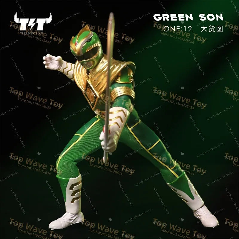 New Stock Tree New Toys 1/12 Mighty Green White Power Rangers Movable Cloth Action Figure Childhood Memory 6"Figurine Collection