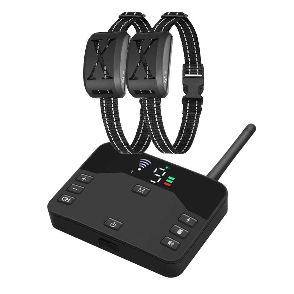 2 IN 1 Wireless Electronic Dog Fence System & Remote Training Collar Beep Shock Vibration and Pet Containment For All Size Puppy