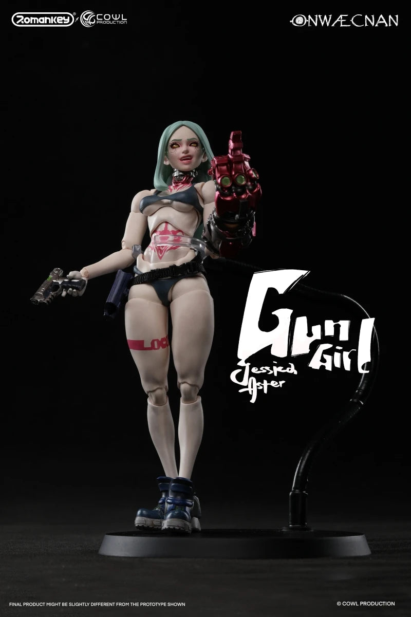 Romankey Gun Girl Jessica Rebecca 1/12 Scale Collectible Action Figure Movable Joint Garage Kit Ornament Model Doll Toys Gift