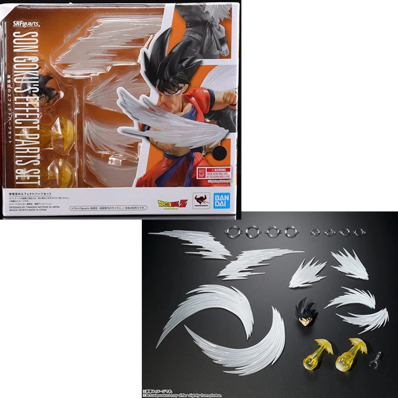 Fast Shipping Bandai Anime SHF Dragon Ball SUPER SAIYAN SON GOKU'S EFFECT PARTS SET TELEPORT Original Model Toys Action Figure