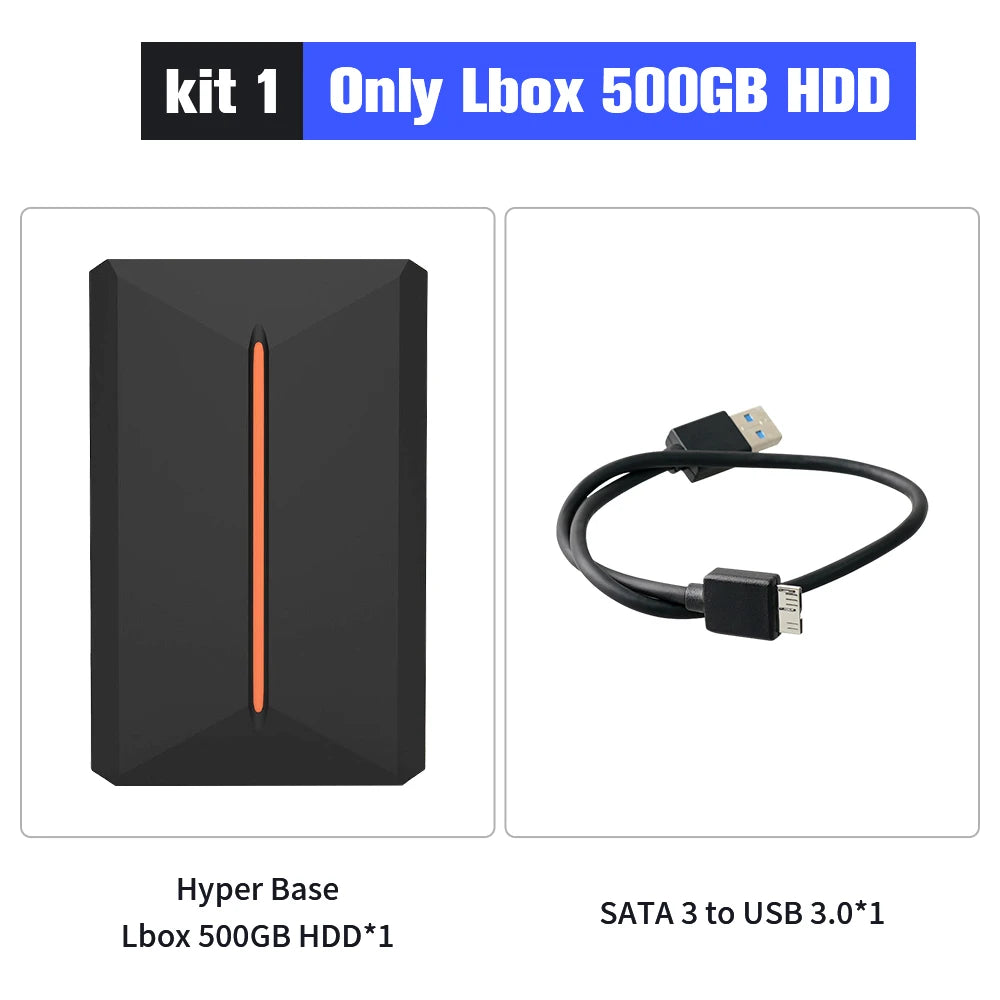 500GB Gaming HDD Launcbox System Emulator Console for PS4/PS3/Switch/PS2/Wii/Wiiu with 3700+ 3D/PC Games for Windows PC/Laptop