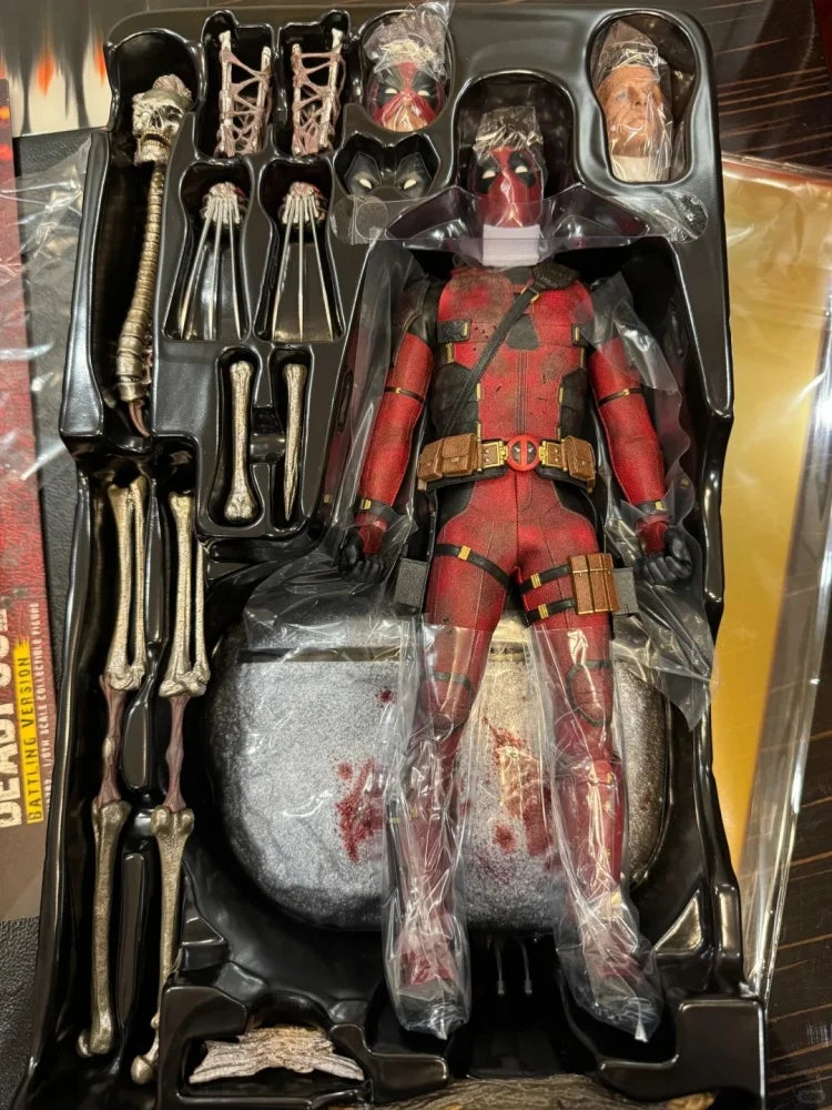 Original 1/6 Scale Hottoys Mms782 "Deadpool And Wolverine" Deadpool Battle Version Action Figure Set Collectible Toy Holiday Gif