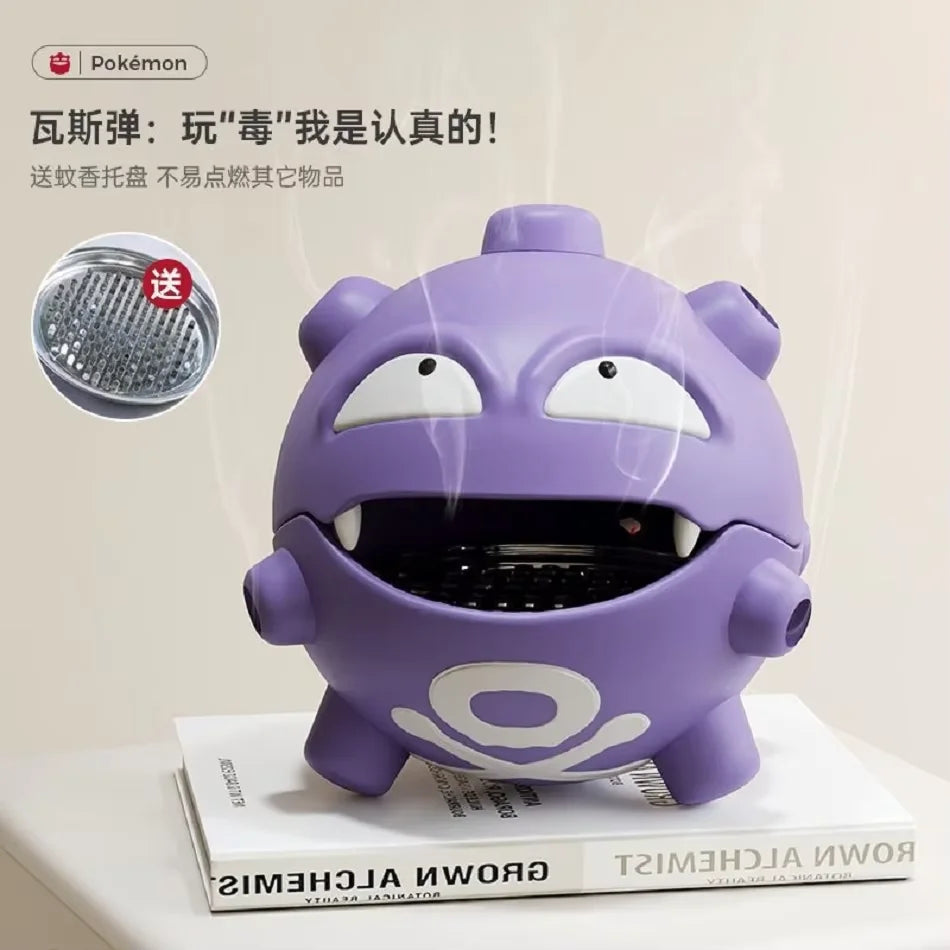 Cartoon Pok é mon Weezing Mosquito Coil Tray Anime Indoor Incense Holders Bedroom Figures Desktop Decoration Storage Toys Gift