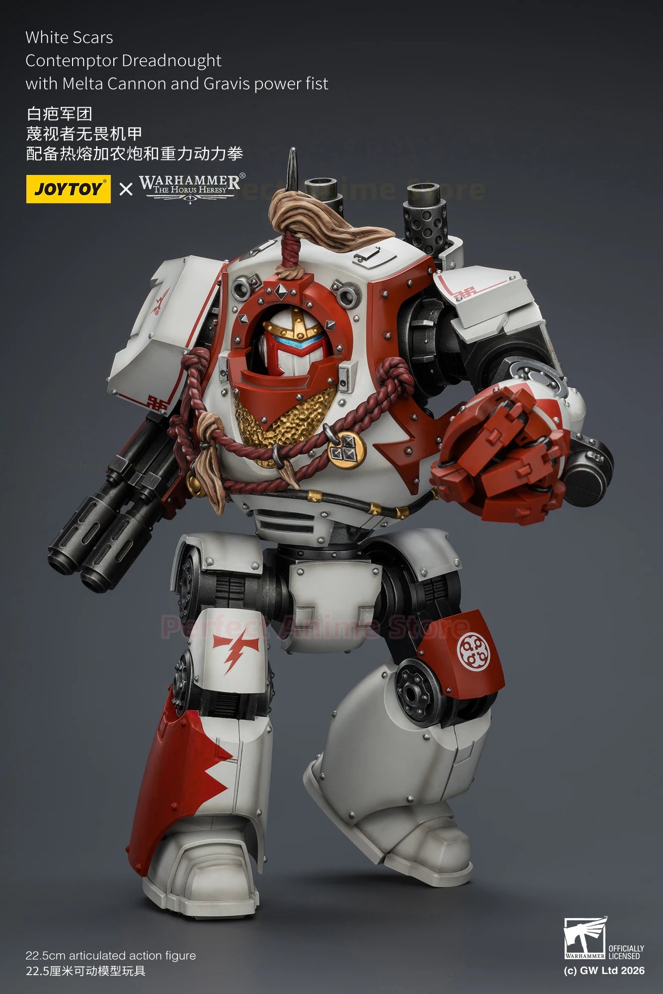 JOYTOY Warhammer 40K White Scar Legion Qin Xia-Khan Guards Commander Equipped with Dragon Tail Dual Swords 1/18 Action Figure
