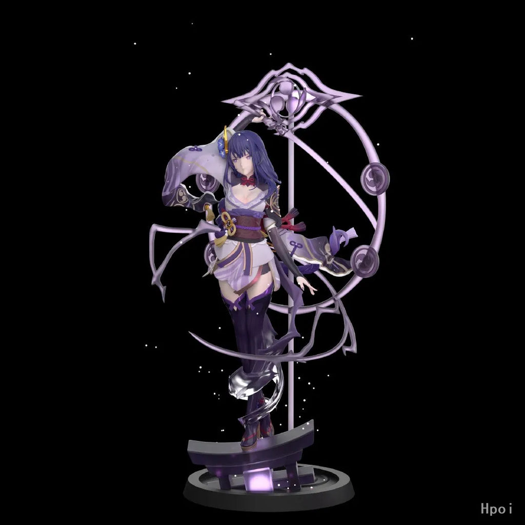 23CM Anime Game Genshin Impact Raiden Shogun Figure Cute Cool Anime Model Toys Gifts Collection Action Figure  Ornaments PVC