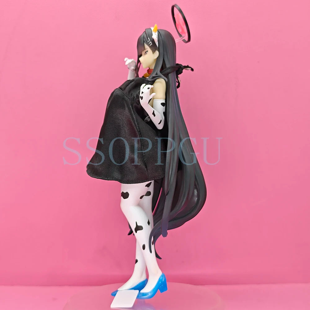 Blue Archive Figure Tsukatsuki Rio Cow Print Anime Sexy Girl PVC Action Figure Toy Game Statue Adults Collection Model Doll Gift