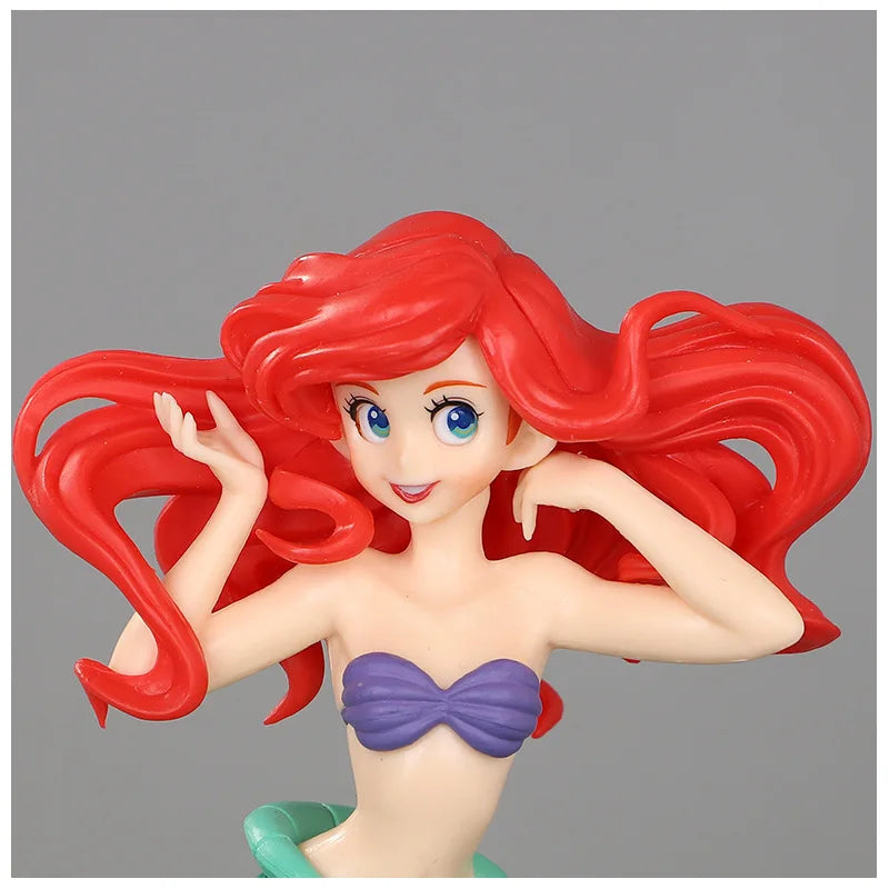 10cm Anime Disney Princess The Little Mermaid Ariel  PVC Action Figures Model Car Cake Decorations Dolls Toys