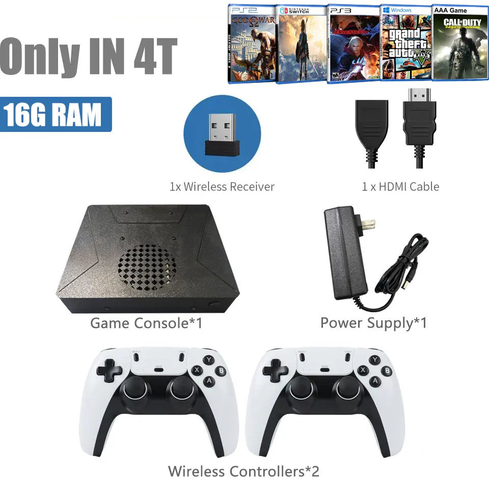 LZAKMR NEW Upgrade S1 Game Box Dual System Windows11 2/4TB Game System 99999+GAME For SWITCH PS2 PS3 WII SS GAMECUBE Sega Saturn