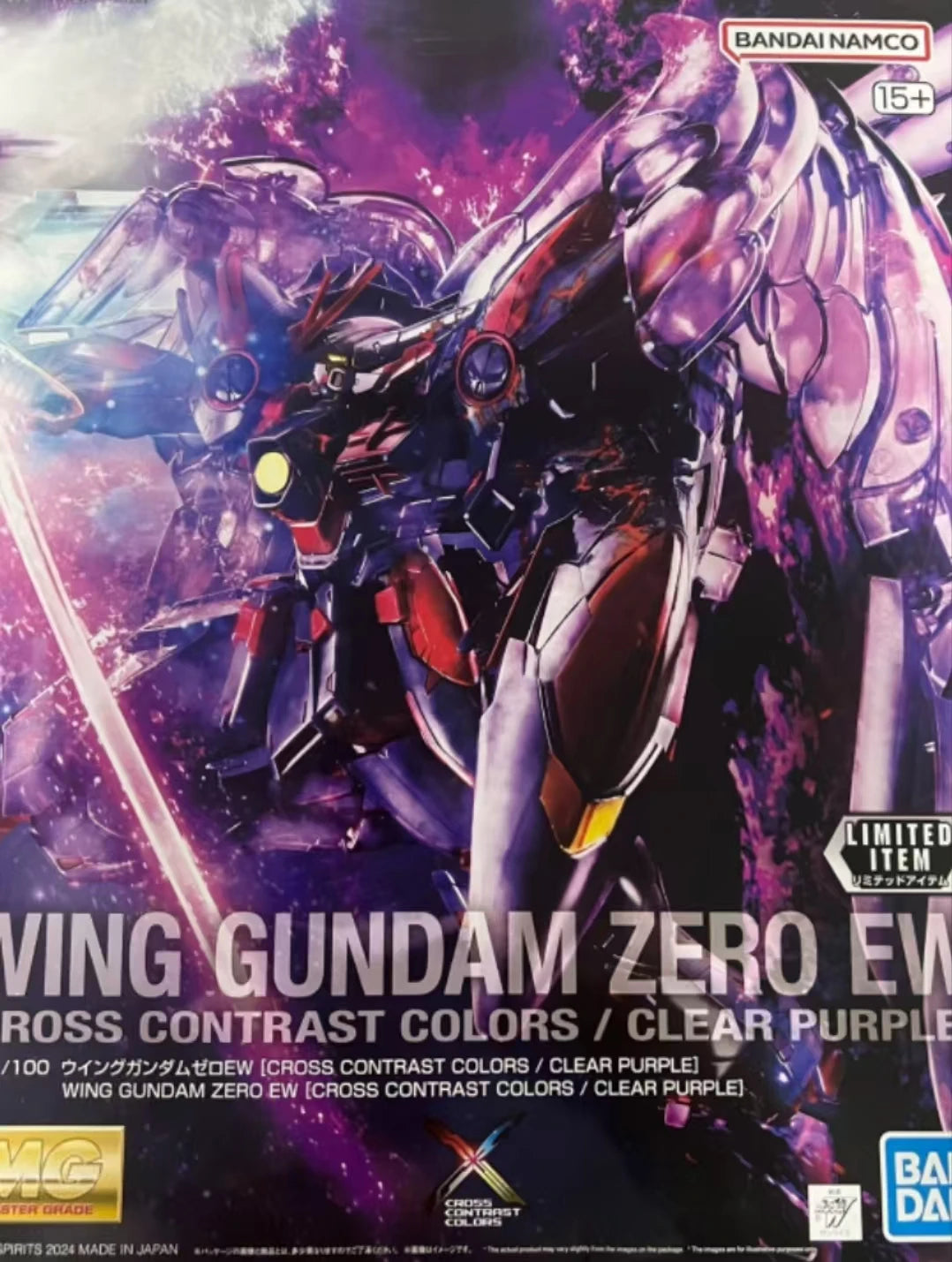 In Stock Bandai Original Box MG 1/100 WING GUNDAM ZERO EW CROSSCONTRASTCOLORSCLEAR Action Figure Toy