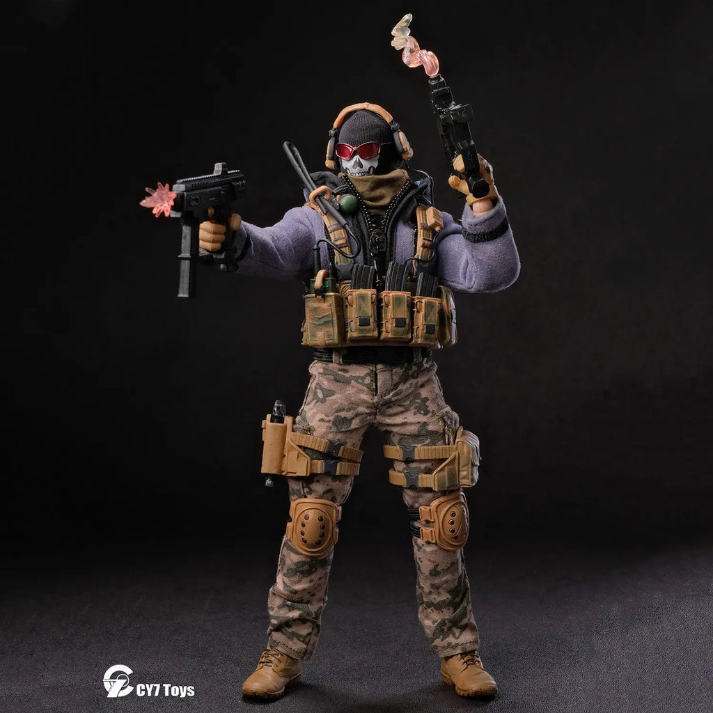 CY7 TOYS 1/12 Action Figure Ghost Warrior Tactical Infantry Anime Figurine Joint Movable Model Toy Decorative Ornaments Gifts
