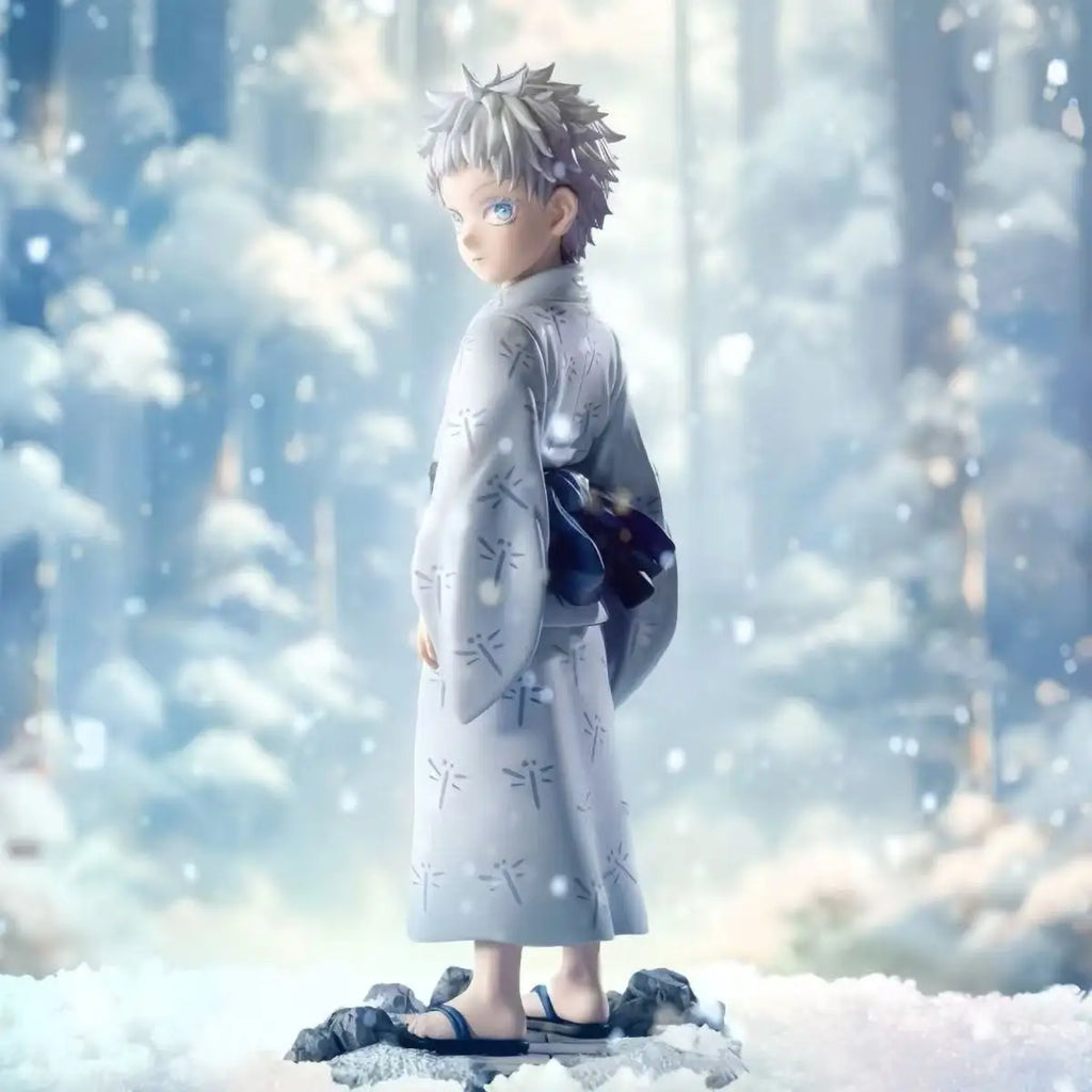 Anime Jujutsu Kaisen Kindheit Kimono Q Version Satoru Gojo Figur Action Modelle Sammler Statue Puppe Ornament Spielzeug Geschenke