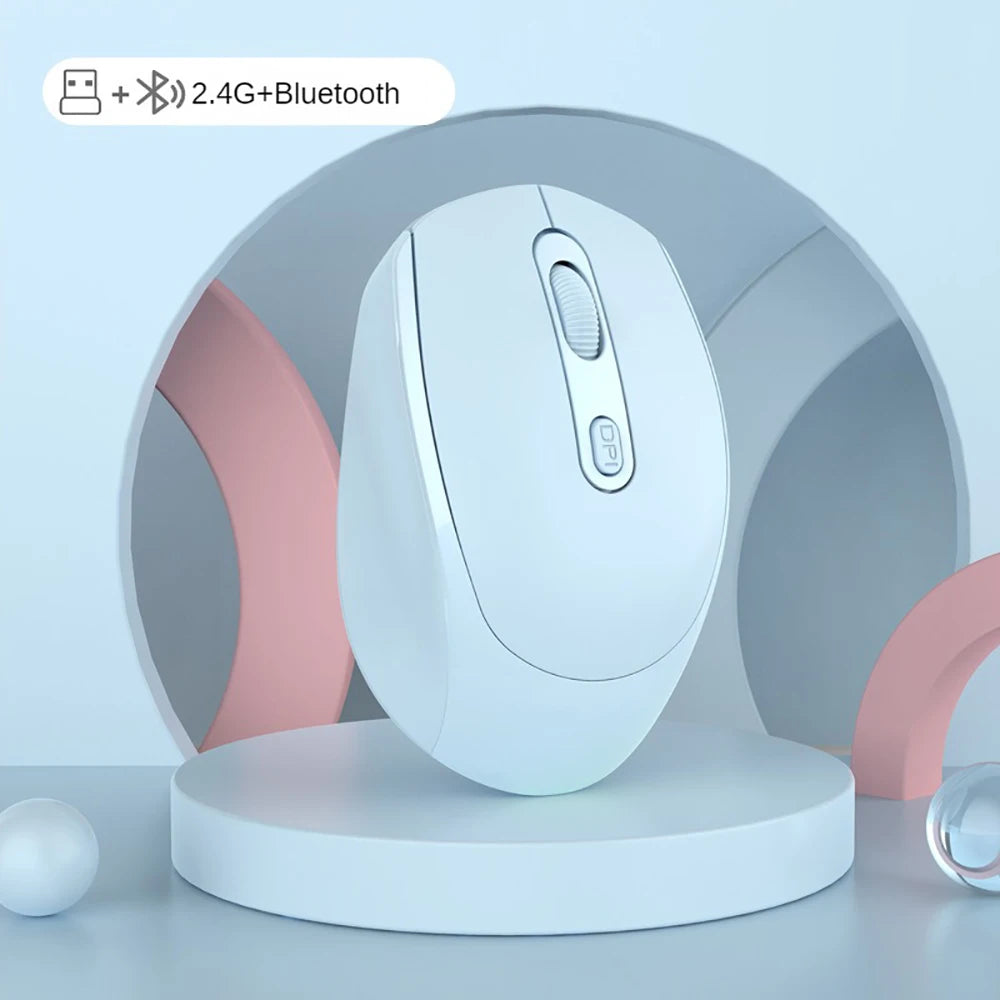 Kabellose, leise Maus, geeignet für E-Sport-Spiele im Geschäftsbüro, Bluetooth 5.2, 2.4G, Dual-Modus-Mäuse, ergonomische, wiederaufladbare Maus
