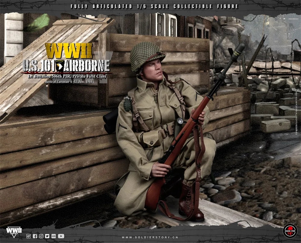 1/6 SoldierStory SS126 WWII US 101 Battalion Private First Class Ryan Full Set Moveable Action with Platform For Fan Collect