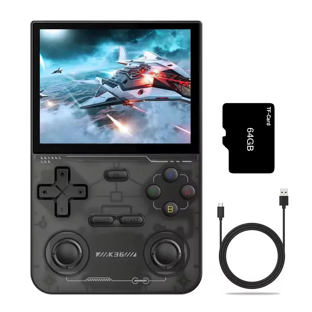 K36 Open Source Handheld Game Console 3.5'' Retro PSP Emulator Dual 3D Joysticks 64G/128G 10000+ Classic Games
