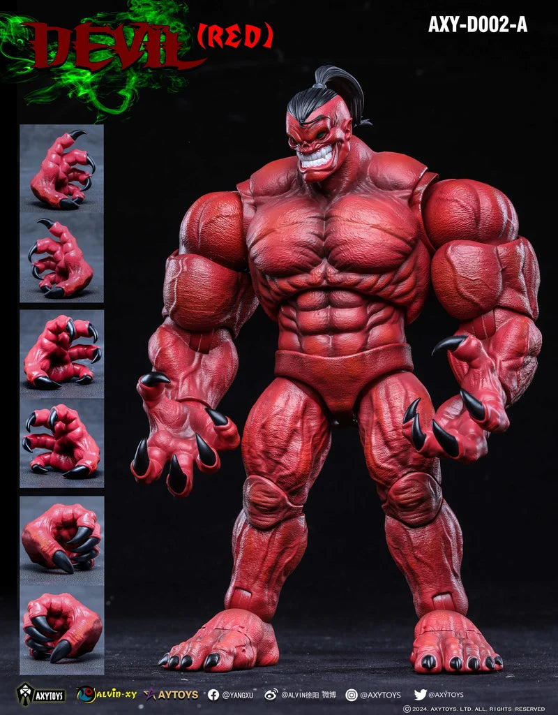 Axytoys Axy-D001-A 1/12 Männer Soldat Teufel Rot Grau Orks Dämon Komplettset 6 Zoll Actionfigur Sammlerspielzeug Geschenke