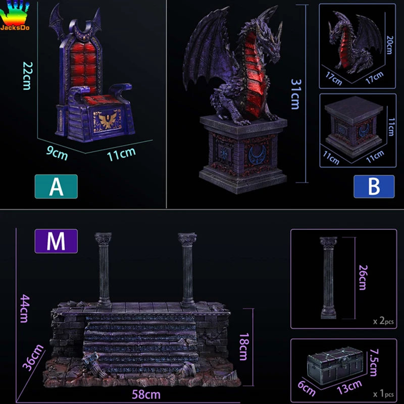 JacksDo Saint Seiya Myth Cloth EX Hades Throne Dragon 22cm/8.66 inch Decoration Diorama Scene Statue Resin In Stock