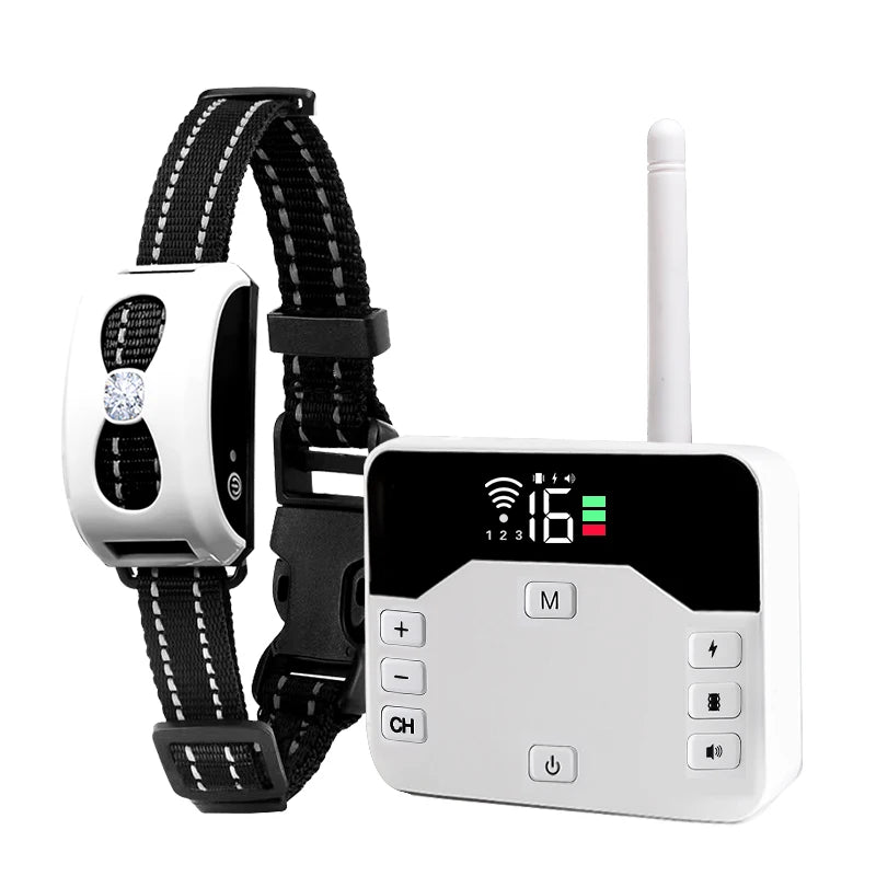 2 IN 1 Wireless Electronic Dog Fence System & Remote Training Collar Beep Shock Vibration and Pet Containment For All Size Puppy