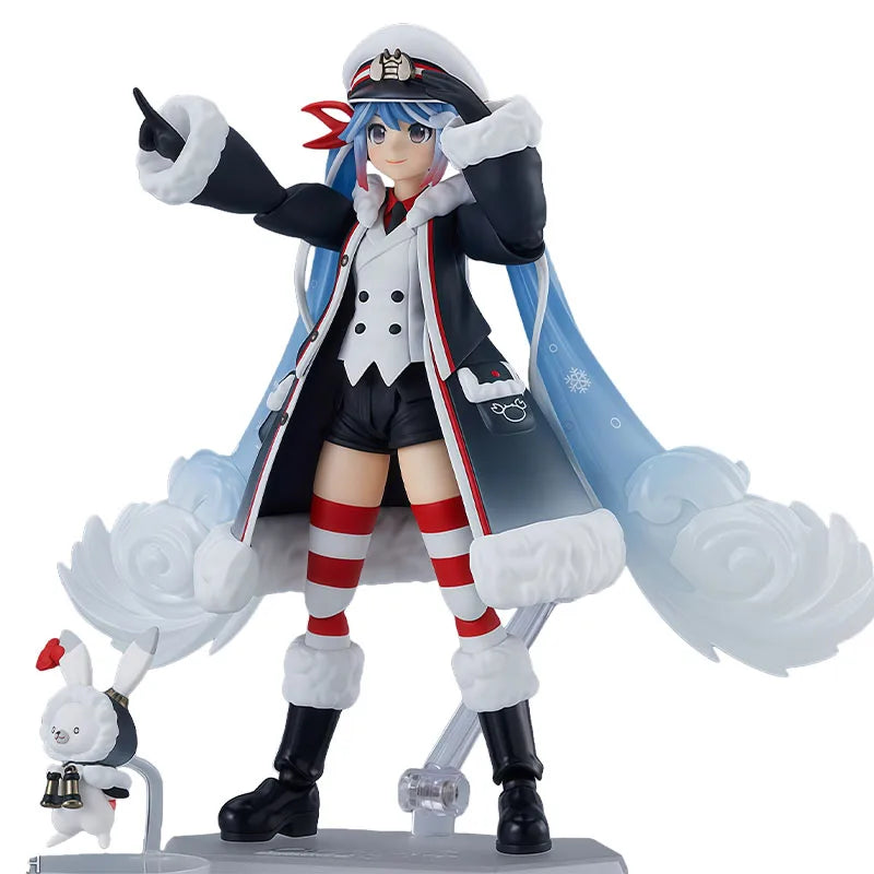 GSC Original Figma Hatsune Miku Snow Miku 2022 Grand Voyage 130mm Anime Action Figures Toys for Boys Christmas Gift Collectible