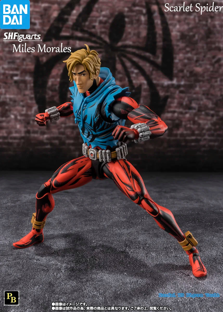 In stock Bandai S.H.Figuarts Scarlet Spider Miles Morales Spider-Man: Across the Spider-Verse Figures Model Genuine  Toy Gift