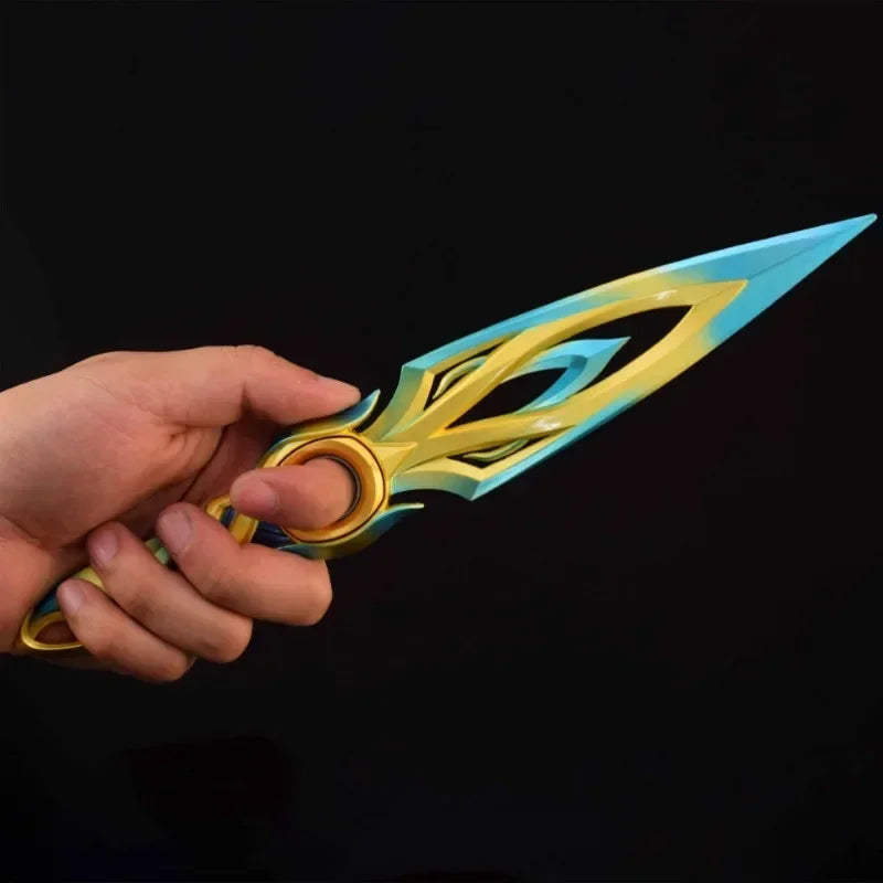 30cm Mystbloom Kunai Valorant Knife Blue Colorful Version Peripheral Melee Metal Swords Weapon Model Game Collect Ornaments Toys