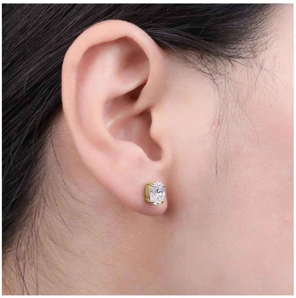 14K gold physical real gold laboratory grown diamond IGI 0.5CT oval diamond stud earrings fine jewelry Customized wholesale