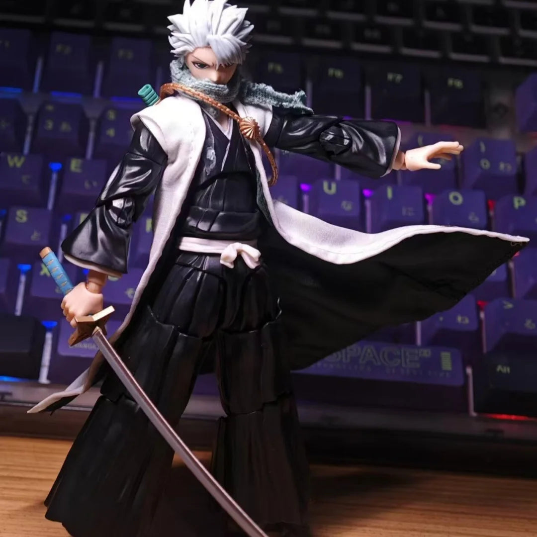 Bleach Anime Hitsugaya Toushirou Shf Cloak Built In Iron Wire Handmade Clothes Is Suitable for 1/12 Size Movable Humanoid Toys