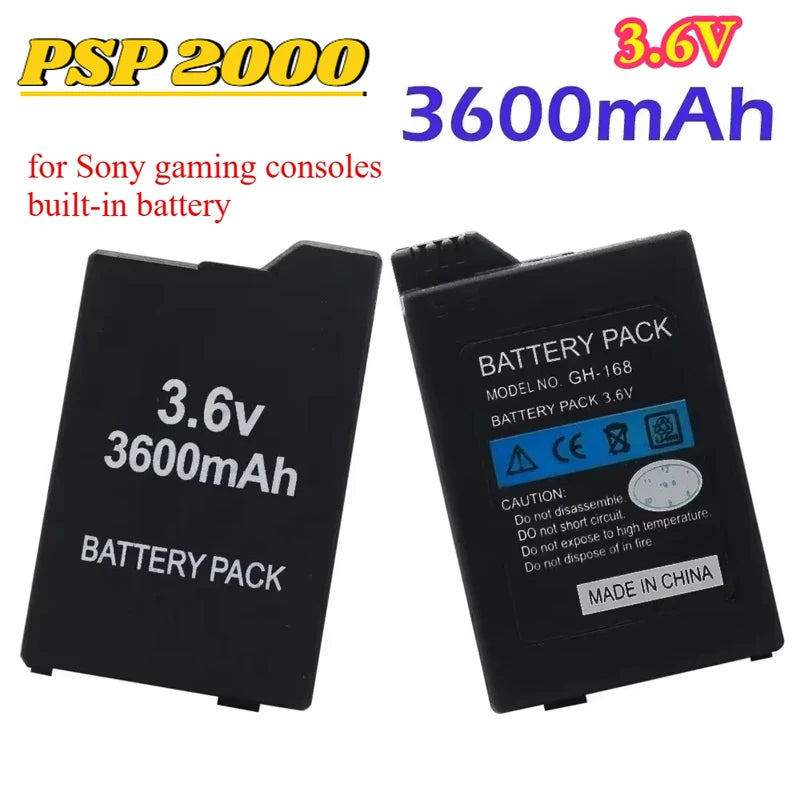 Вградена батерия 3.6V 3600mAh за Sony PS Lite PSP 2th PSP-2000 PSP-3000 PSP-3004, игрови конзоли, акумулаторни батерии за хостове.