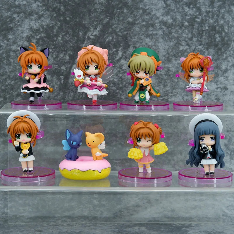 8-teiliges Set Card Captor Sakura – Niedliche Vinyl-Actionfiguren-Sammlung – Animationsmodell-Spielzeug