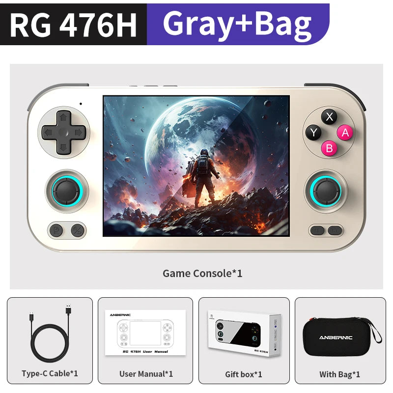ANBERNIC RG 476H Handheld Game Console 4.7" LTPS  In-Cell Borderless full Screen Android RG476H Video Games Player 1080p-DP Out