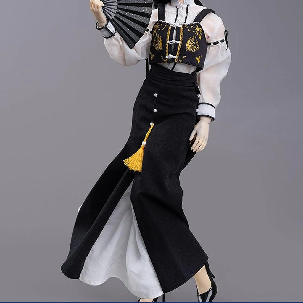 1/6 Top and Skirt Oufit Retro Outfit for 12 inch Female Figures Accessories