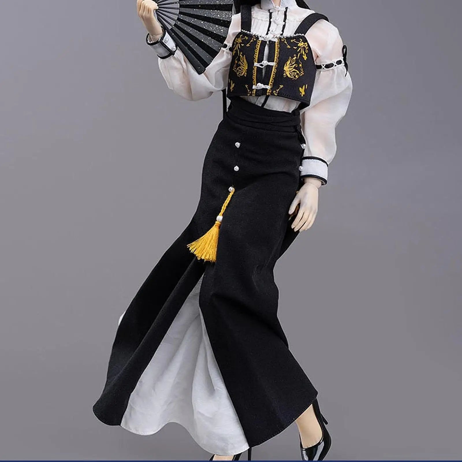 1/6 Top and Skirt Oufit Retro Outfit for 12 inch Female Figures Accessories