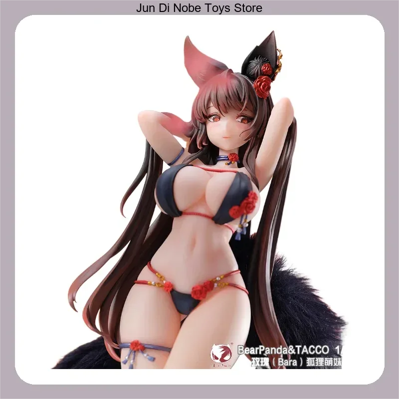 Bearpanda&Tacco Rose Bara Fox Girl 1/6 Scale Anime Figure With Plush Tail Standing Pose Collectible Model Pvc Statue Toys