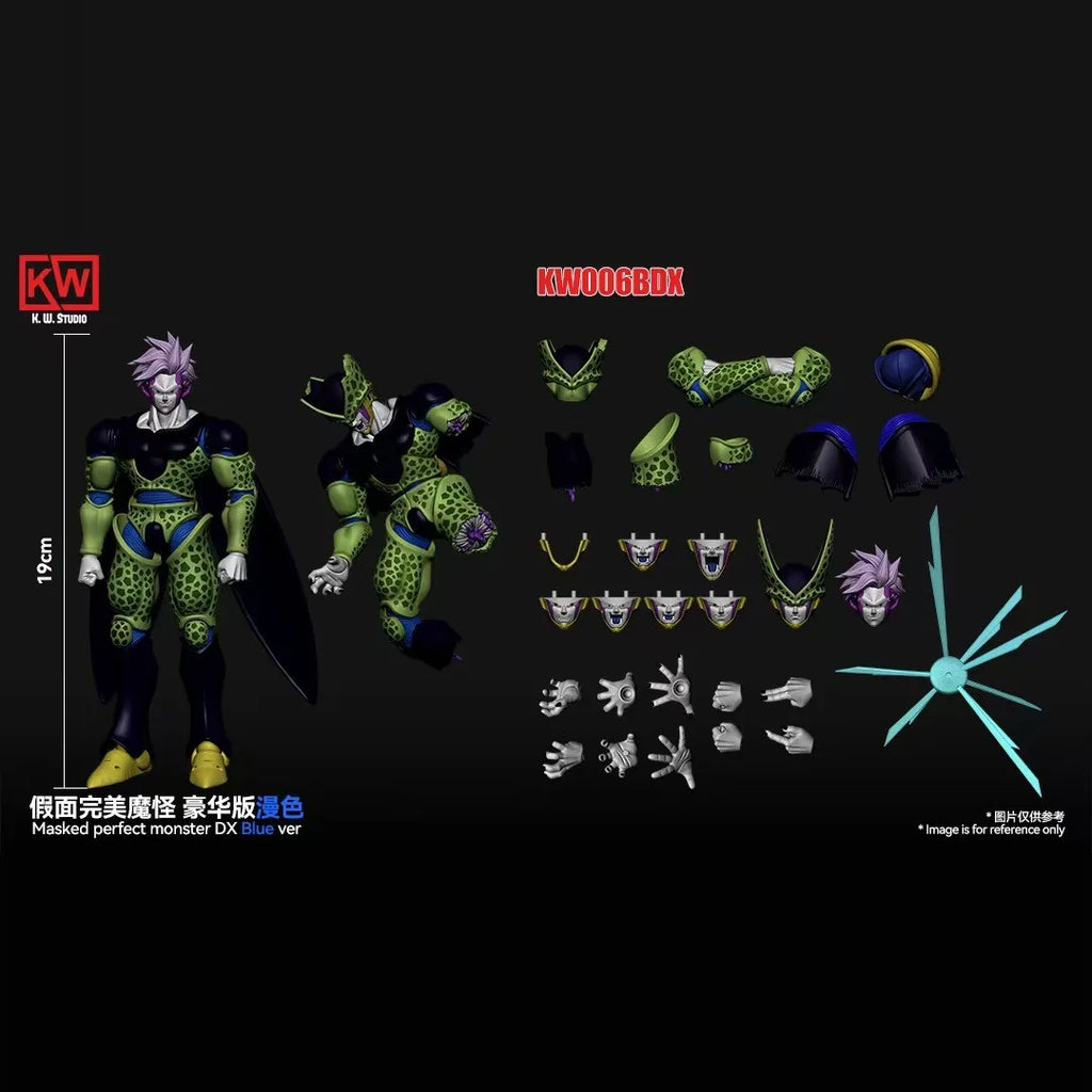 KW Studio Dragon Ball Z Cell Masked Perfext Monster Dx Blue Purple Ver KW006ADX KW006BDX Cell Anime Action Figures Gifts Toys