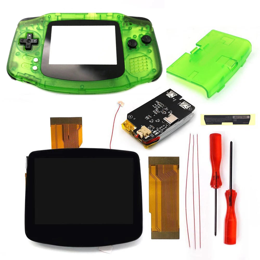 GBA V5 Laminated IPS LCD Backlight KIT Built-In Rechargeable 1800mAh Lithium Battery Type-c Port For Gameboy Adavance GBA Shell