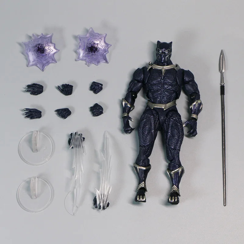 New In Stock Marvel Comics Panther Movable Boxed Hand-Made Ornaments Panther Model Joints Can Do Boy Gifts.